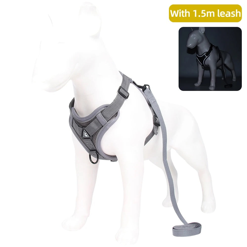No-Pull Dog Harness with Leash – Adjustable, Reflective & Comfortable